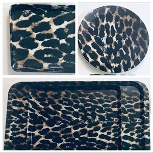 4 pc Leopard Tray/Trivet Set